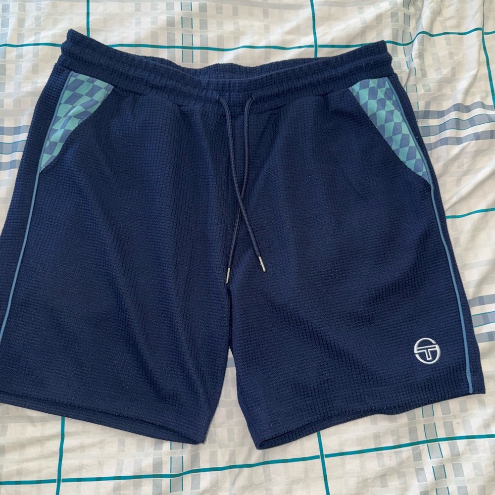 Authentic Men's Sergio Tacchini Navy Blue Shorts